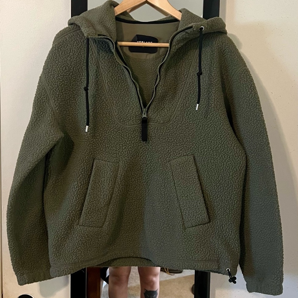Women's Olive Green Fleece Hoodie Pullover